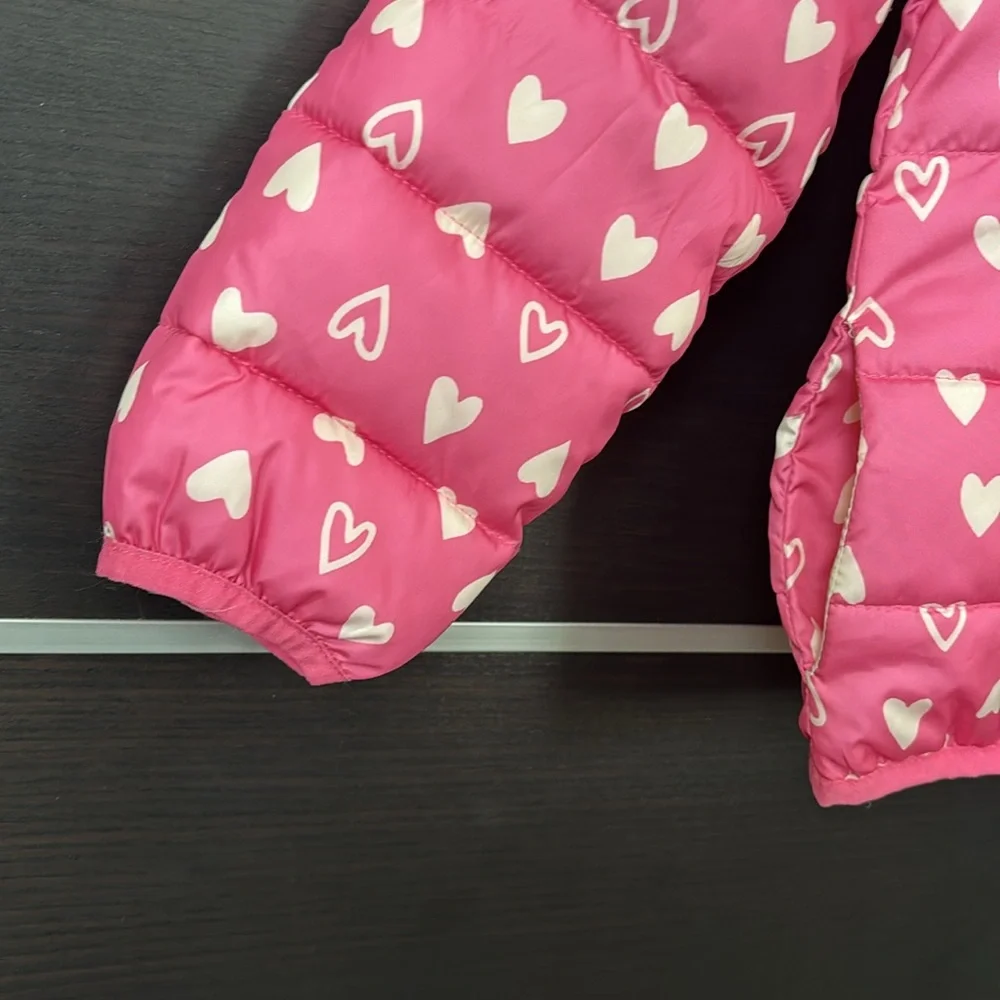 Epic Threads Girls Packable Pink Heart Puffer Jacket